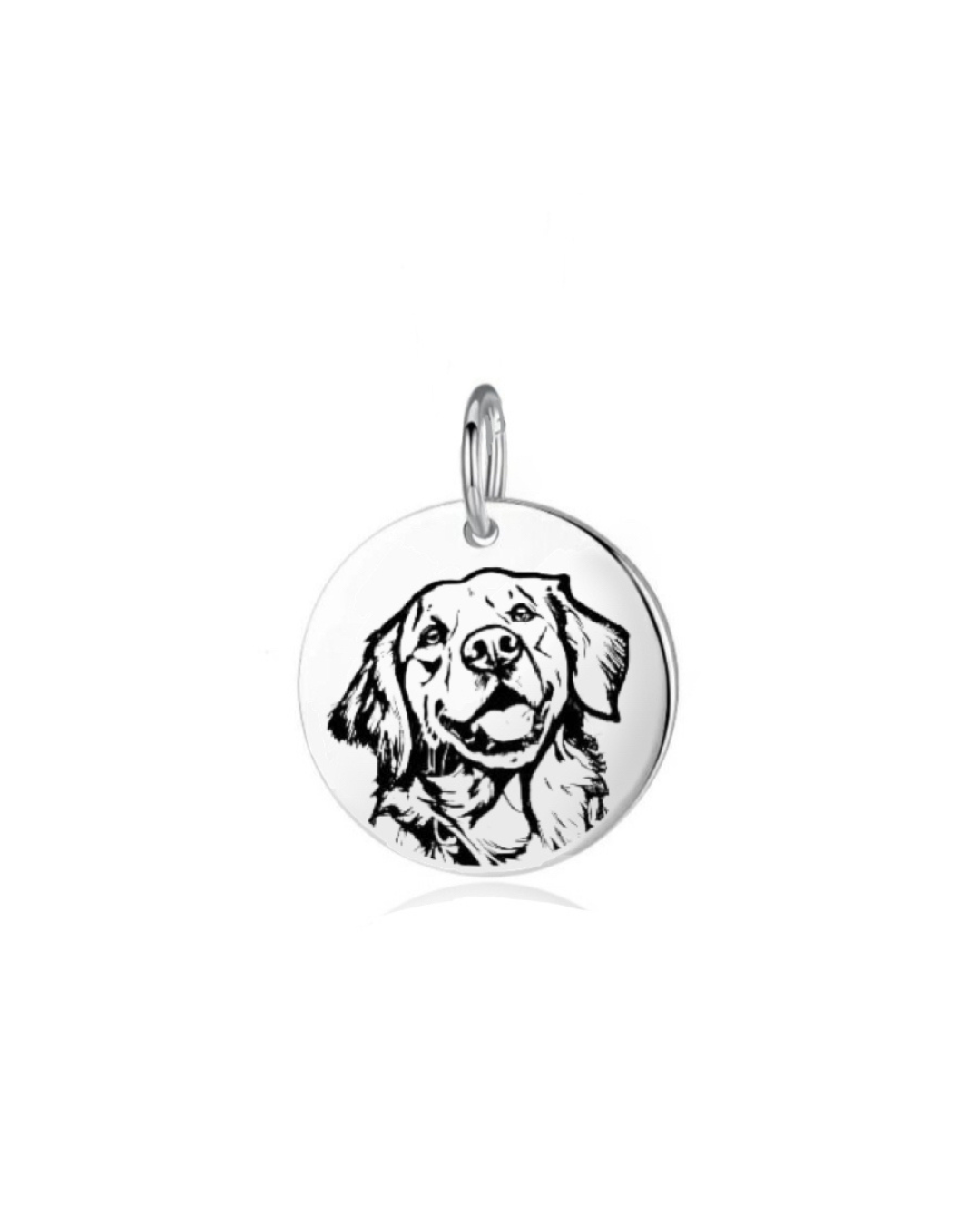 Pingente de Prata Personalizável Medalha Dog