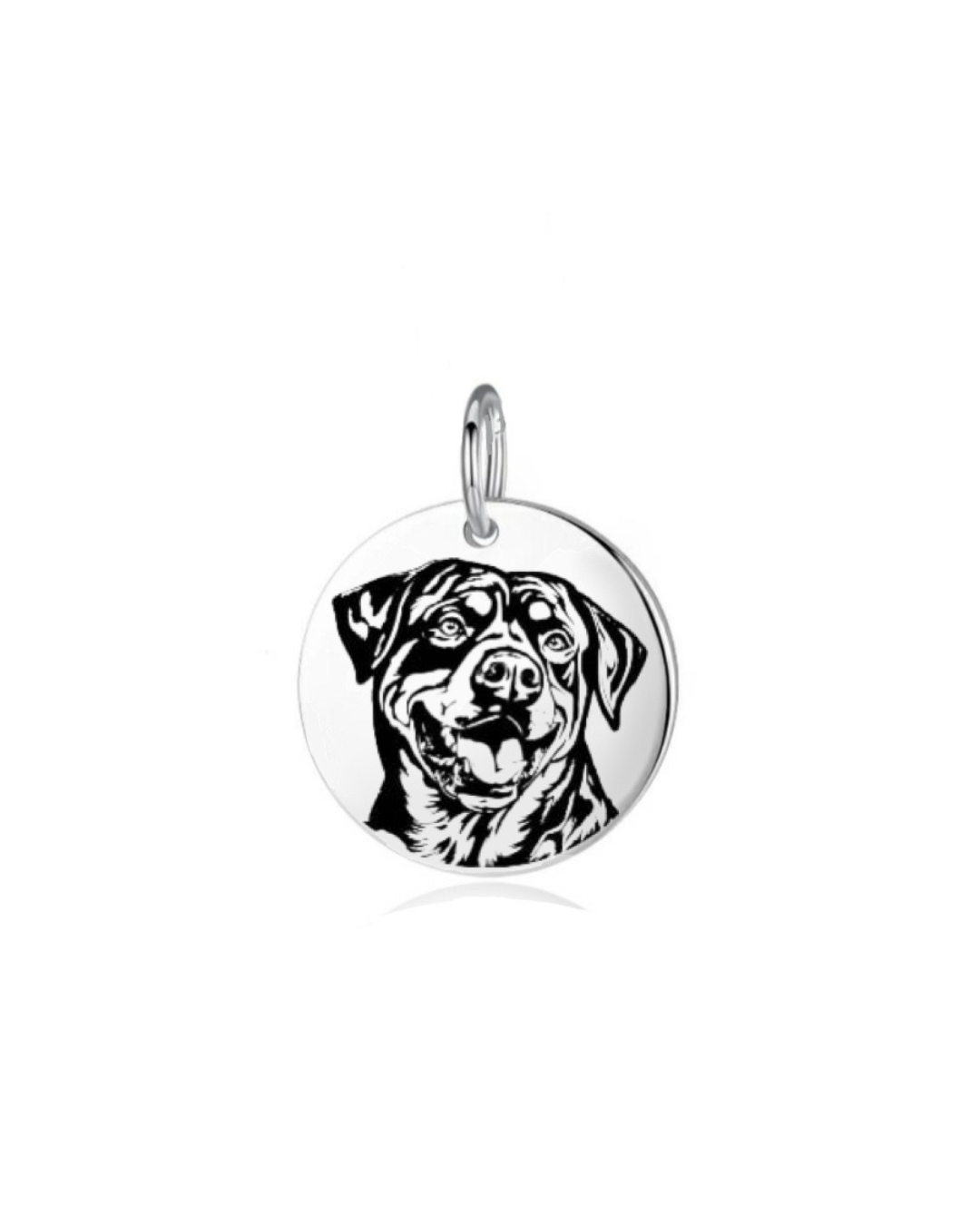 Pingente de Prata Personalizável Medalha Dog