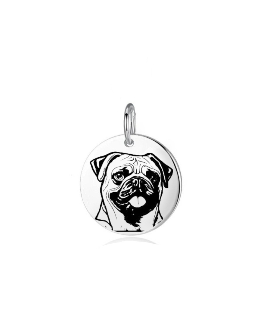 Pingente de Prata Personalizável Medalha Dog