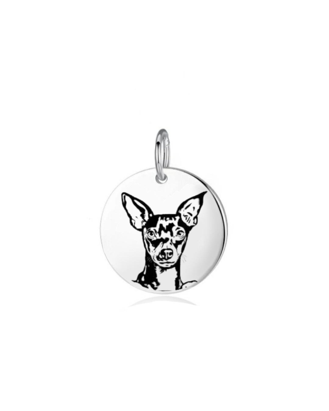 Pingente de Prata Personalizável Medalha Dog