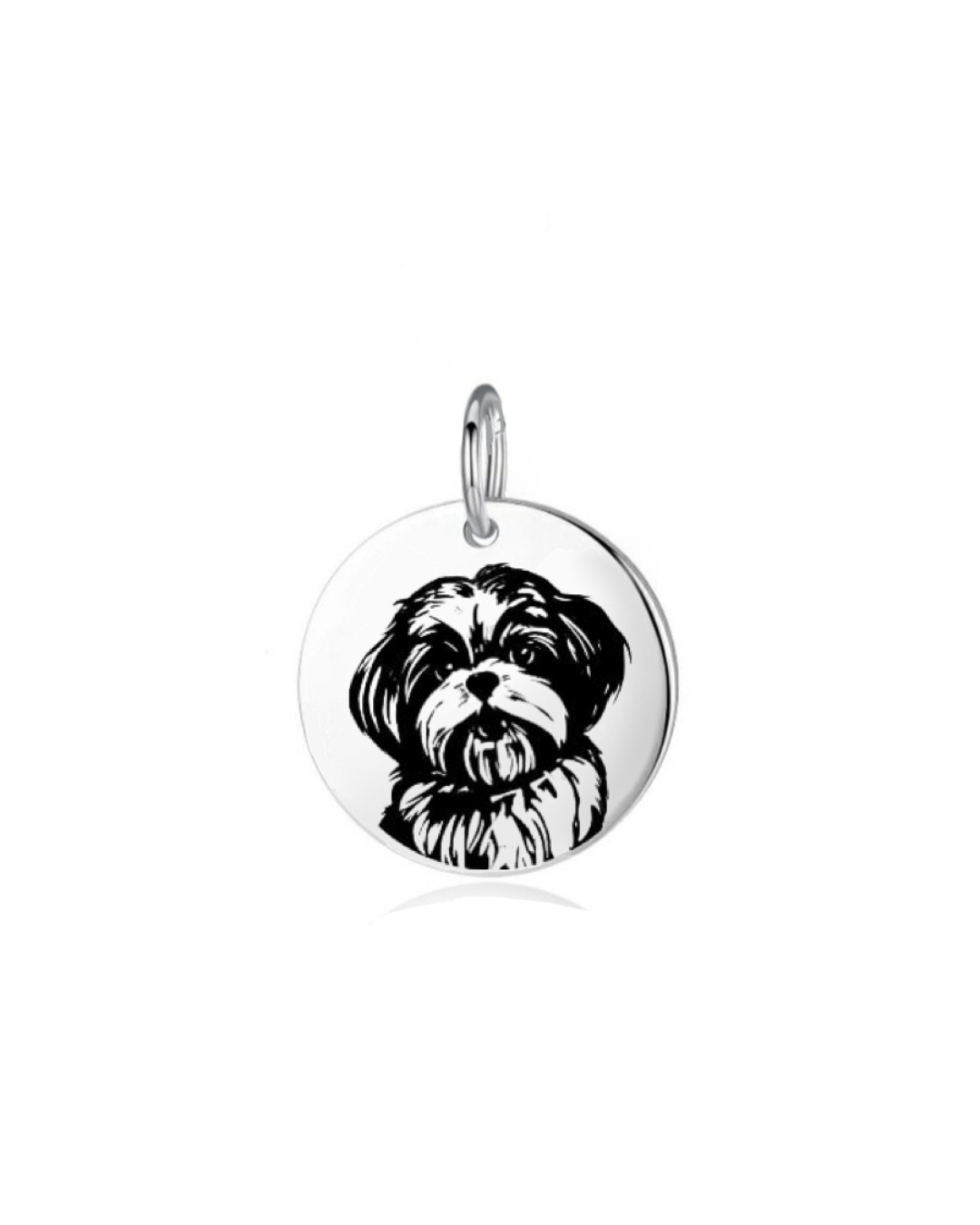 Pingente de Prata Personalizável Medalha Dog