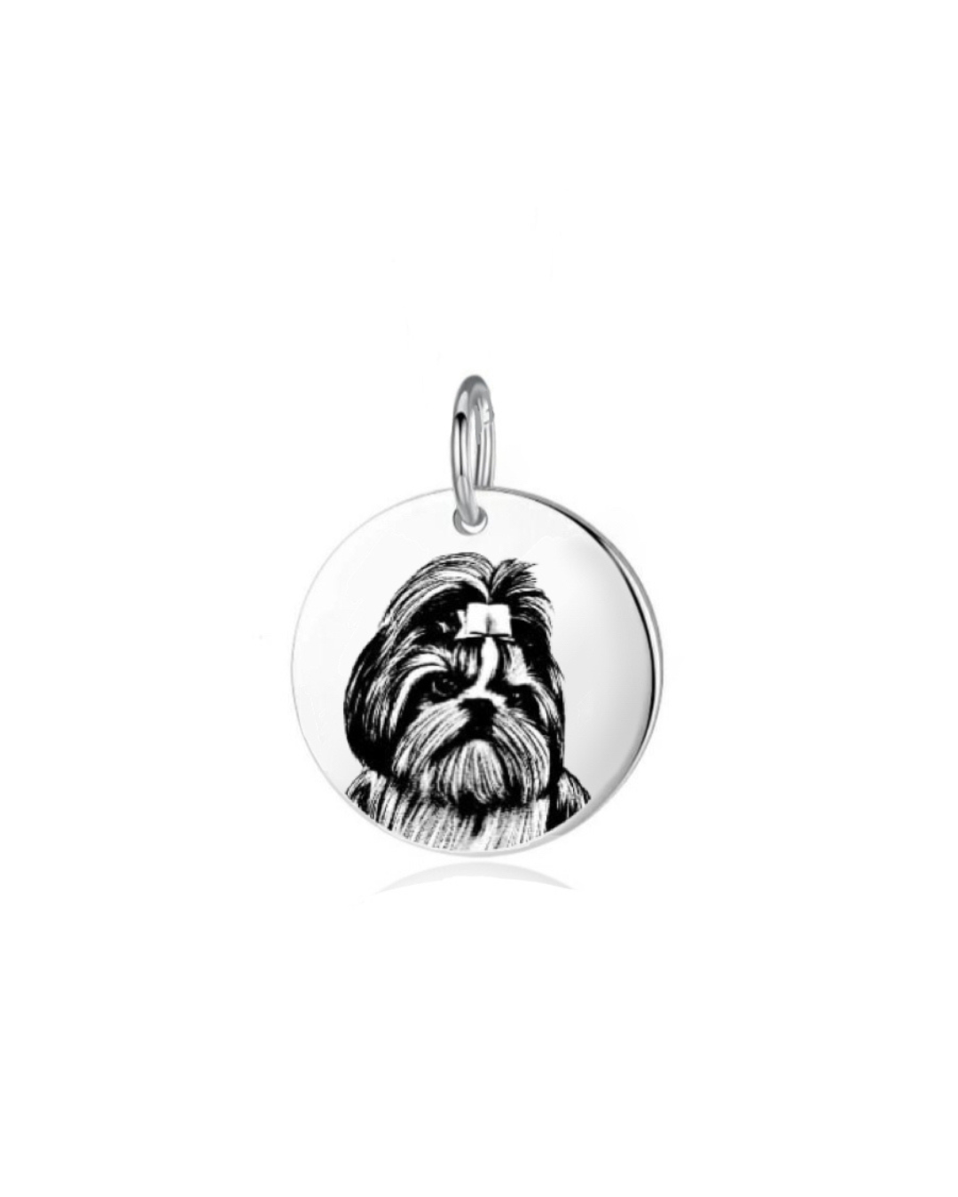 Pingente de Prata Personalizável Medalha Dog