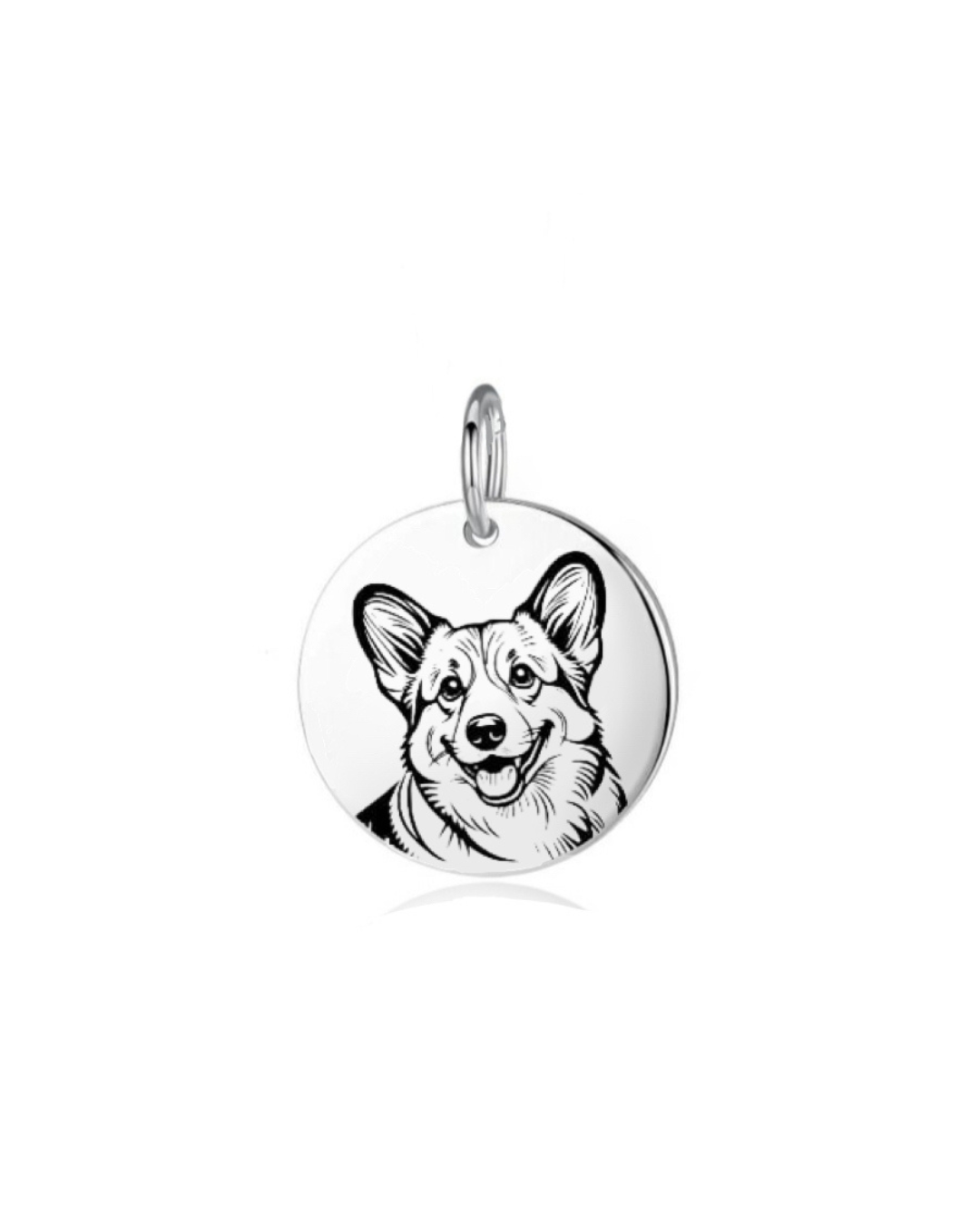 Pingente de Prata Personalizável Medalha Dog