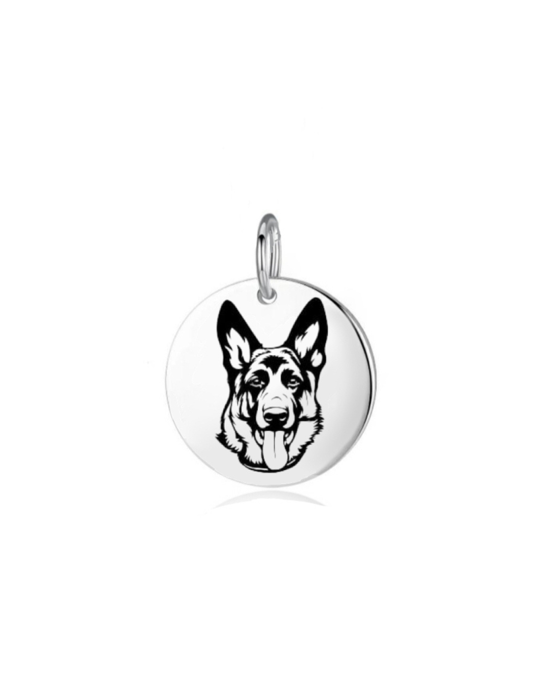 Pingente de Prata Personalizável Medalha Dog