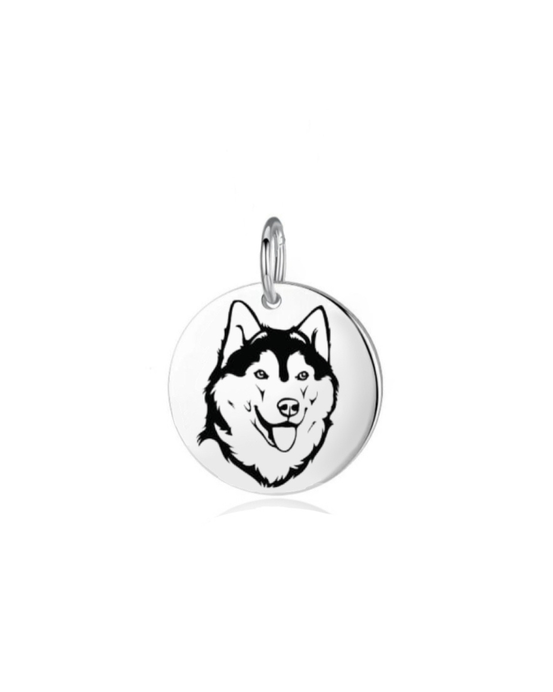 Pingente de Prata Personalizável Medalha Dog