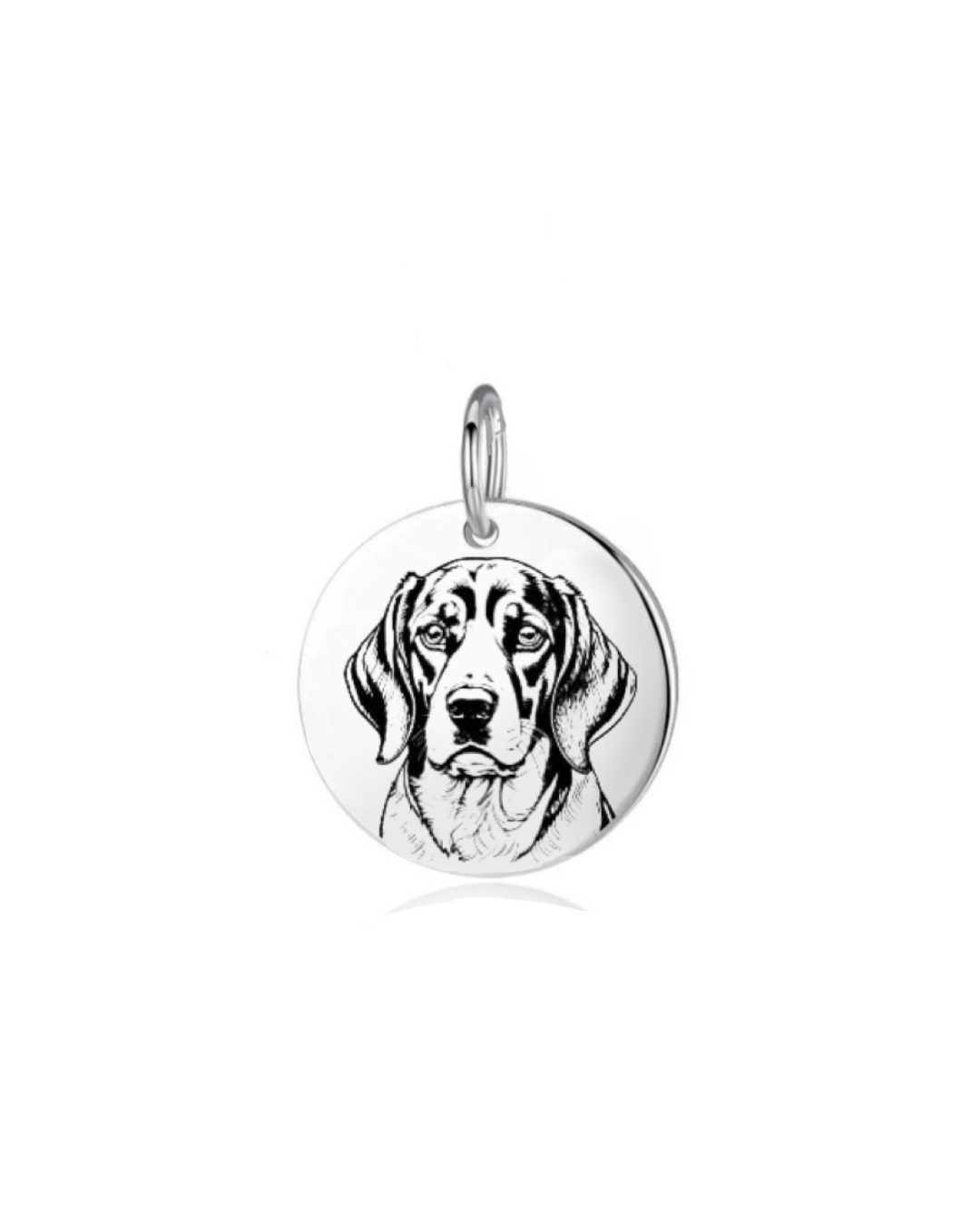 Pingente de Prata Personalizável Medalha Dog