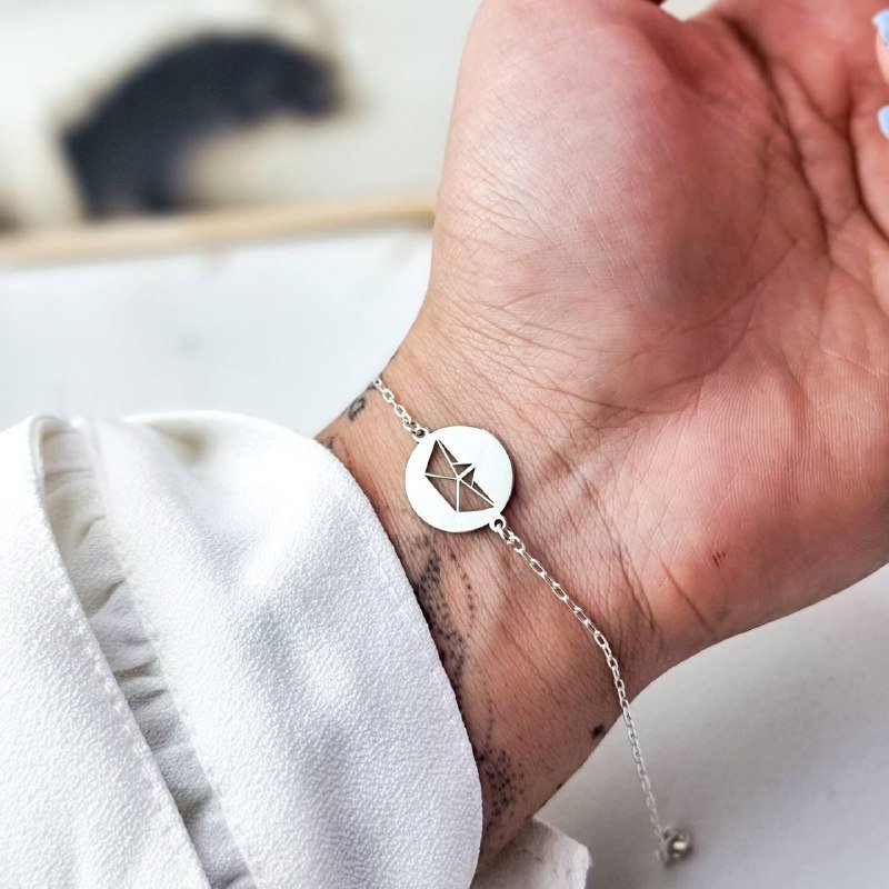 Pulseira de Prata Barco de Papel