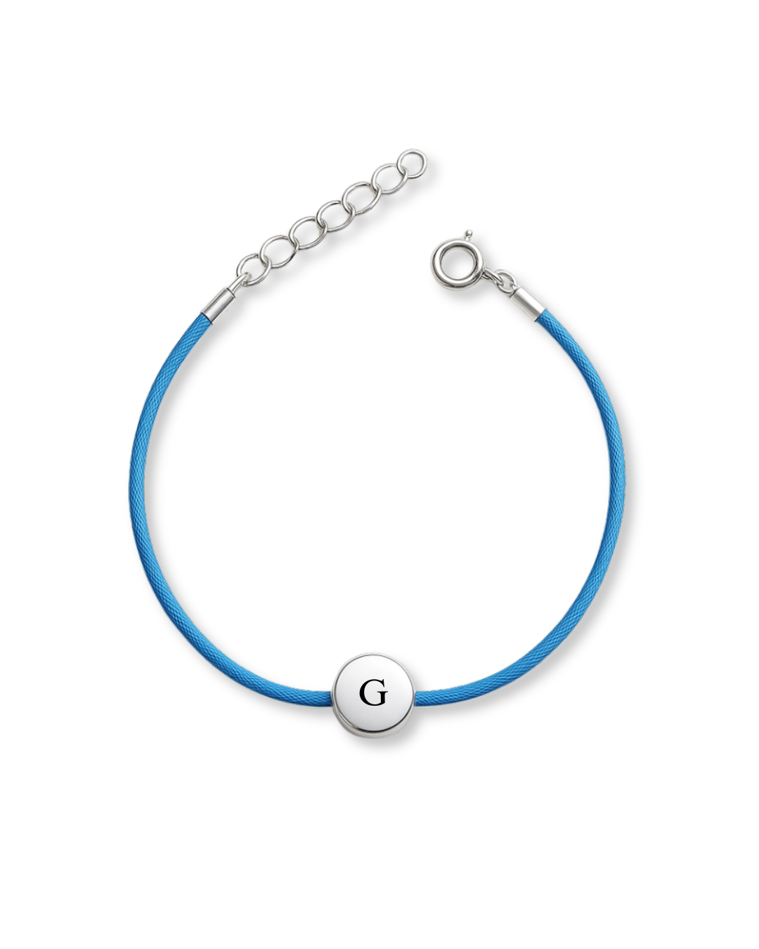 Pulseira de Prata Personalizável Fio Azul
