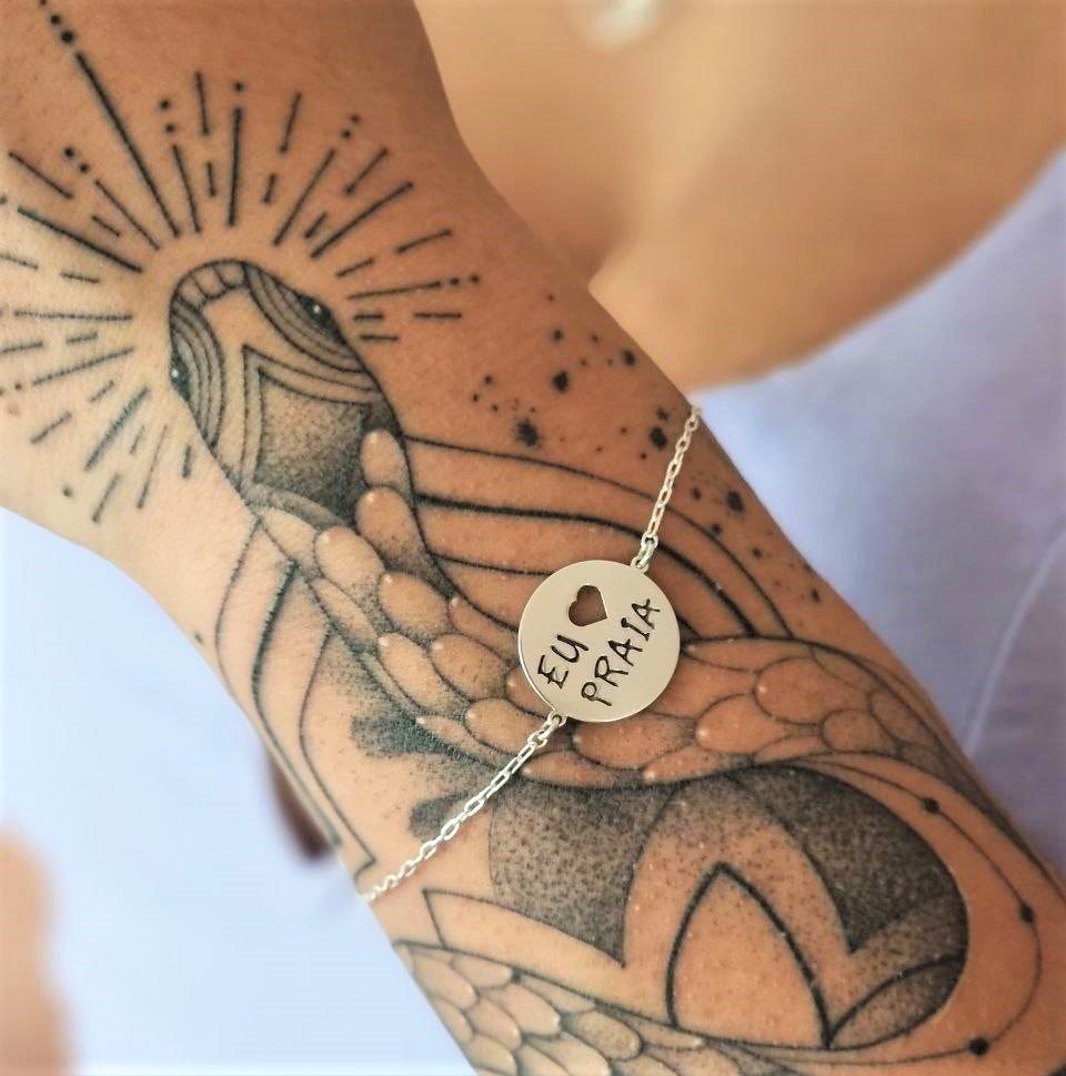 Pulseira de Prata Medalha Praia