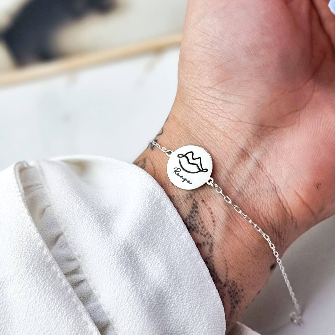 Pulseira de Prata Medalha Reage
