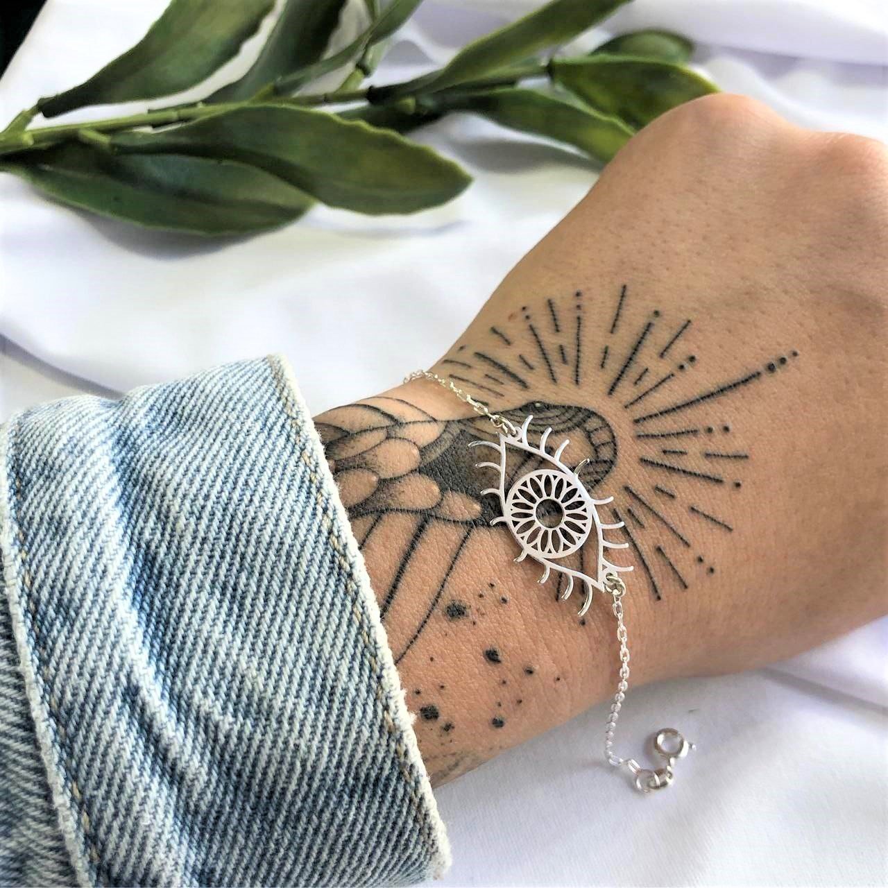 Pulseira de Prata Olho Talismã