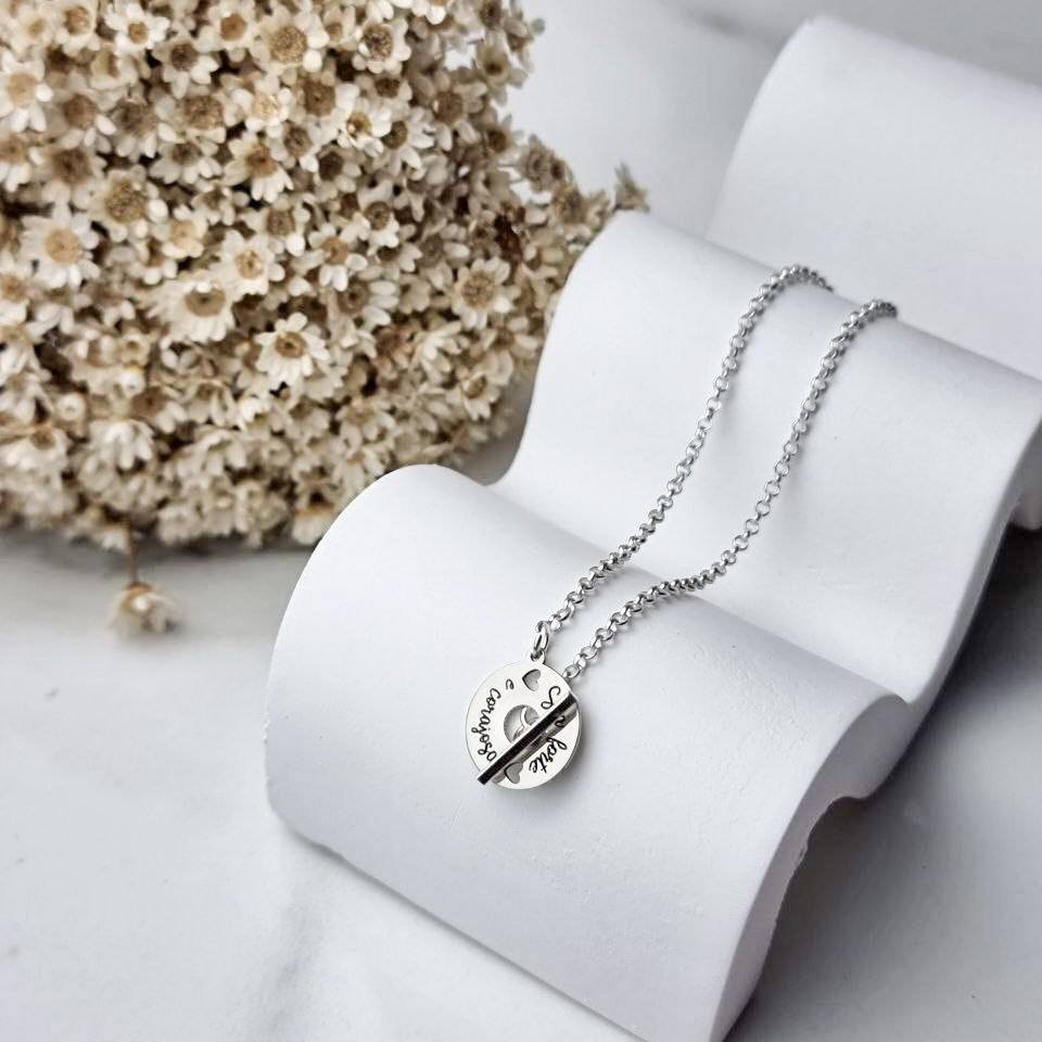 Pulseira de Prata Seja Forte e Corajosa