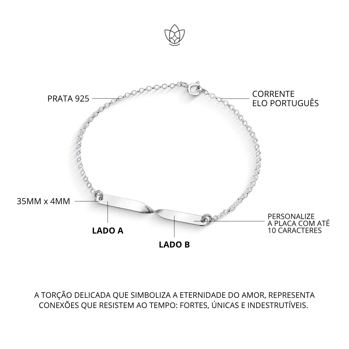 Pulseira de Prata Personalizável Torcida