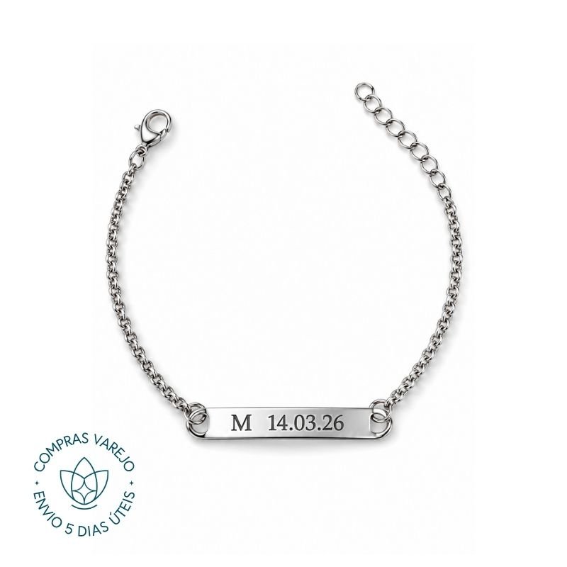 Pulseira Personalizável Placa Hipoalergênico